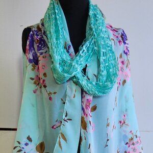 Ethel & Myrtle Pale green wrap floral design and Simply Noelle infin scarf (new)